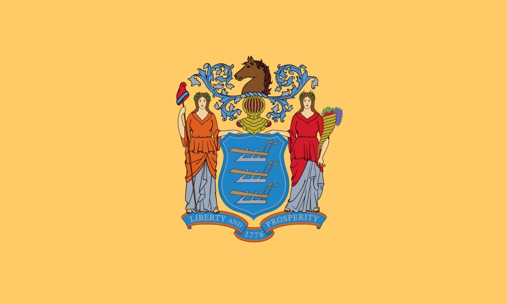 Illustration: New Jersey state flag. Credit: Wikimedia Commons.