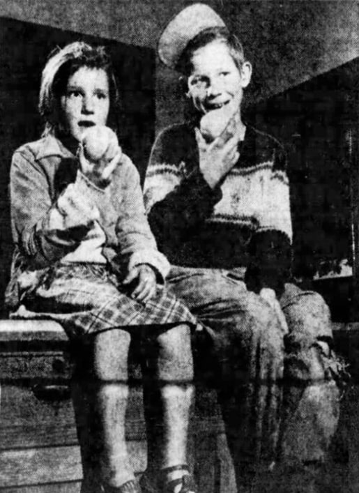 Photo: Elizabeth and Harry Weed at the local police station after they were found. Credit: Vince Nestico.