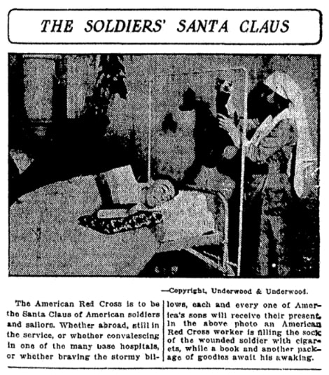 An article about Americans knitting for WWI soldiers, Detroit News newspaper 25 December 1918