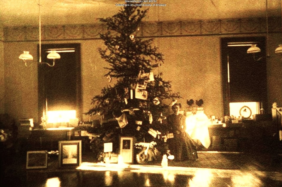 Photo: Sabbathday Lake Shaker Village Christmas, 1916. Credit: Maine Memory Network.