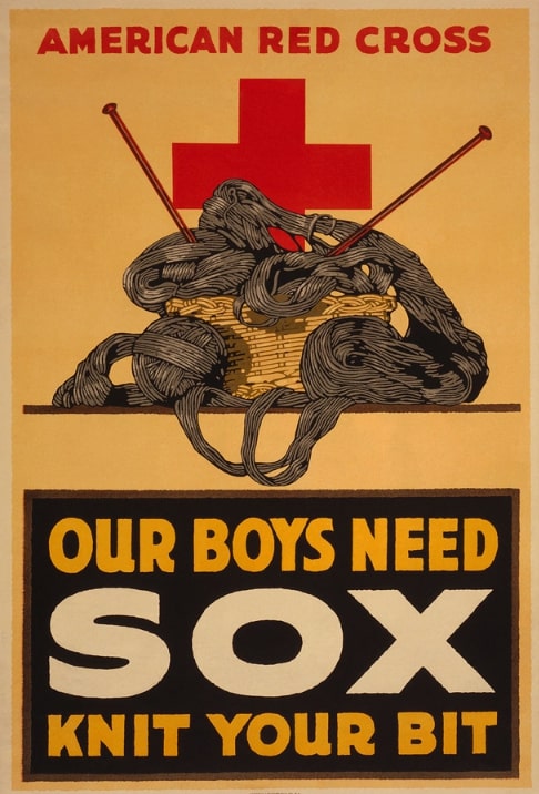 Photo: Red Cross flyer “Knit Your Bit.” Credit: American National Red Cross Archives.