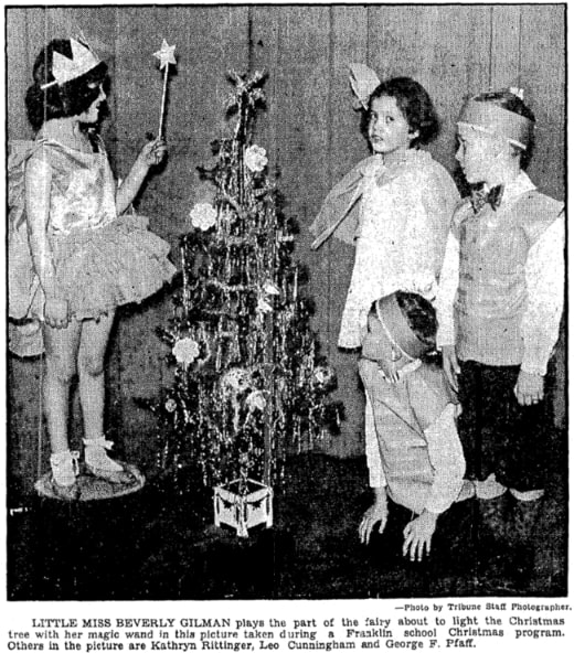 An article about Beverly Gilman, South Bend Tribune newspaper 24 December 1933