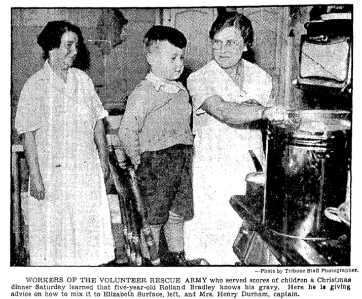 An article about Rolland Bradley, South Bend Tribune newspaper 24 December 1933