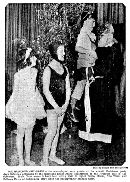 An article about Santa and Christmas, South Bend Tribune newspaper 24 December 1933
