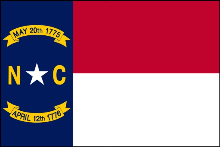 Illustration: North Carolina state flag. Credit: Wikimedia Commons.
