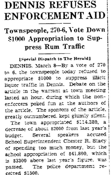An article about liquor smugglers during Prohibition, Boston Herald newspaper 9 March 1932