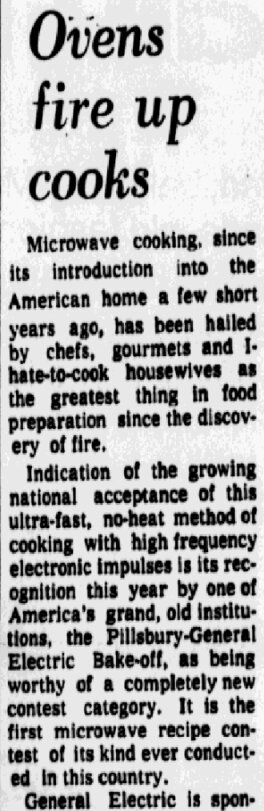 An article about microwave ovens, Dallas Morning News newspaper 5 October 1972