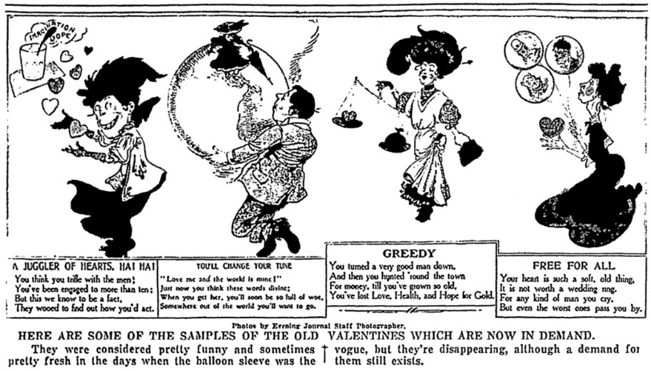 An article about Valentine's Day, New York Evening Journal newspaper 14 February 1930