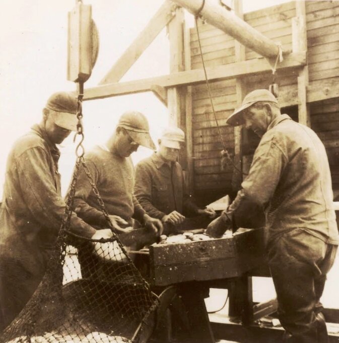 Photo: (left to right) Albert Kelley; George Woodman; Rocky Eldredge; and Than Wixon. Credit: Jennifer (Koehler) Mackall.