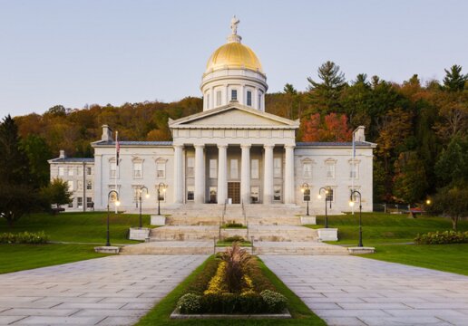 the Vermont State House (Capitol) in Montpelier, Vermont. Credit: King of Hearts; Wikimedia Commons.