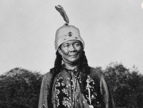 Photo: close-up of Mary (Crowd) Chappelle. Credit: Smithsonian Museum of the American Indian. (AI enhanced)