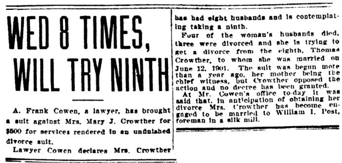 An article about Mary Drapoe, New York Evening Journal newspaper 6 October 1904
