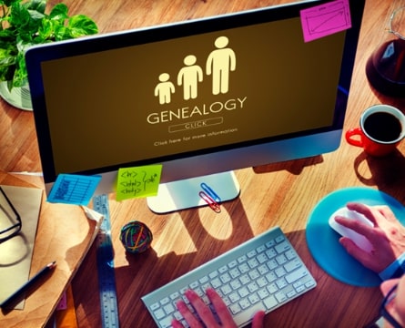 genealogy research on a computer. Credit: https://depositphotos.com/home.html