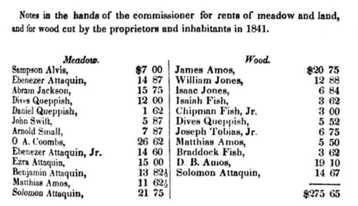 Photo: list of rents from General Court Sessions of the Commonwealth of Massachusetts, 1841. Credit: Dutton & Wentworth Printers, Boston, 1842.