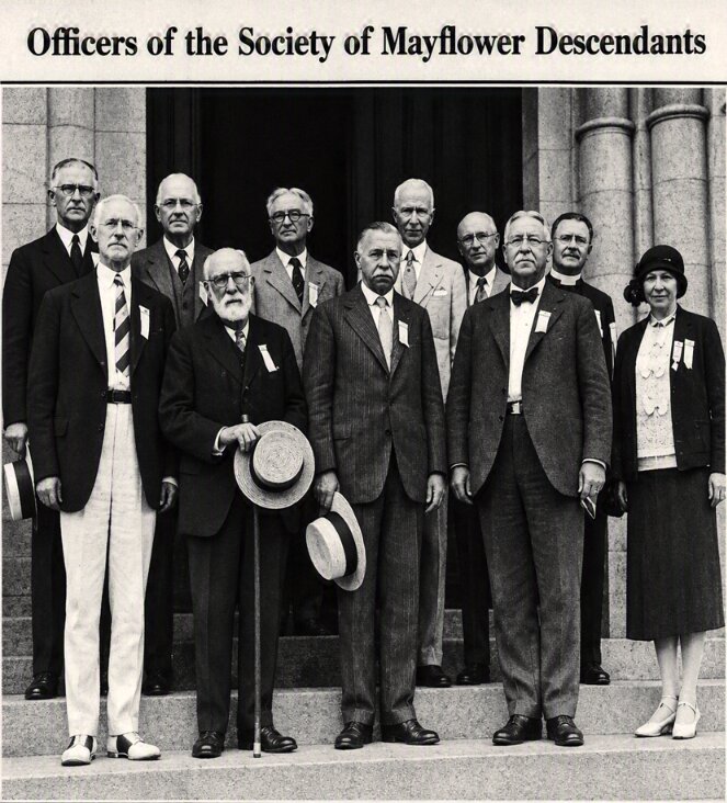 Photo: officers of the Society of Mayflower Descendants, 1930. Credit: Boston Public Library Collection.