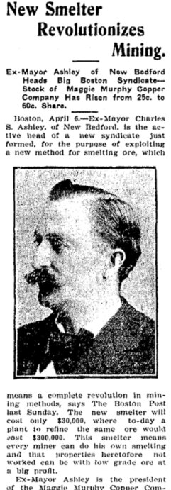An article about Charles Ashley, St. Albans Daily Messenger newspaper 12 April 1906
