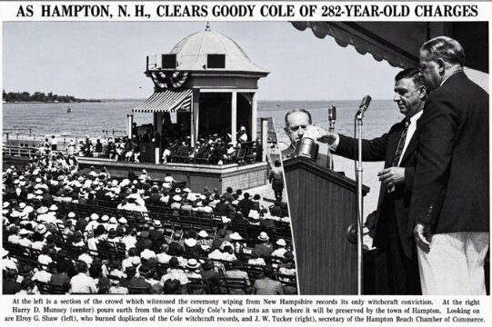 Photos of the 1938 celebration of the vindication of Goody Cole in Hampton, New Hampshire. Credit: Lane Memorial Library.