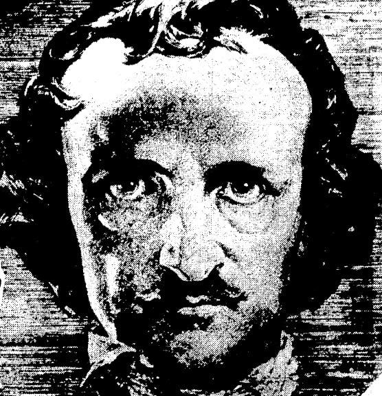 A portrait of Edgar Allan Poe, Evening Star newspaper 18 January 1931