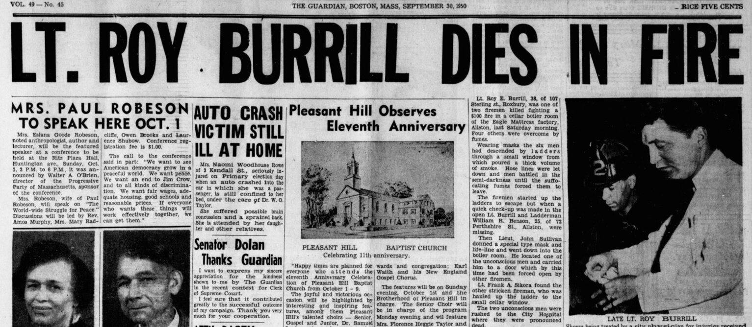 An article about Roy Burrill, Guardian newspaper 30 September 1950
