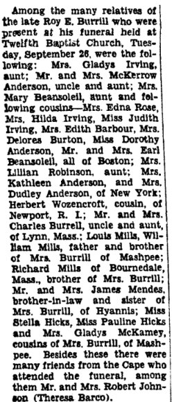 An article about Roy Burrill, Guardian newspaper 7 October 1950