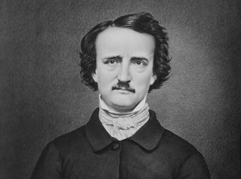Illustration: a drawing of Edgar Allan Poe made from the “Ultima Thule” daguerreotype by Mathew Benjamin Brady, before 1849. Credit: National Archives at College Park.