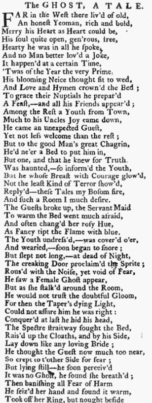 An article about ghosts, New-York Journal newspaper 28 May 1767