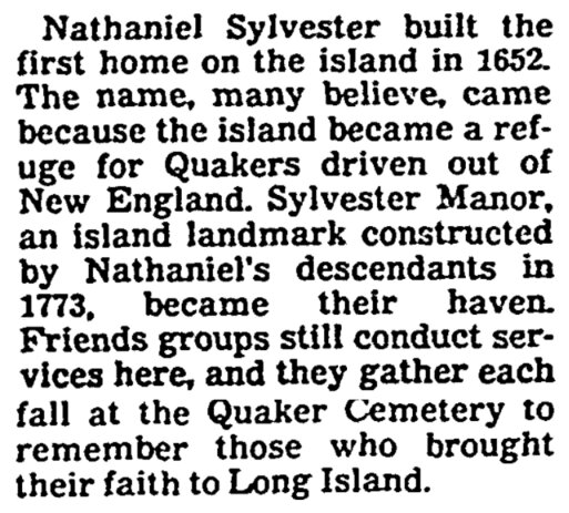 An article about Nathaniel Sylvester, New York Post newspaper 27 September 1988