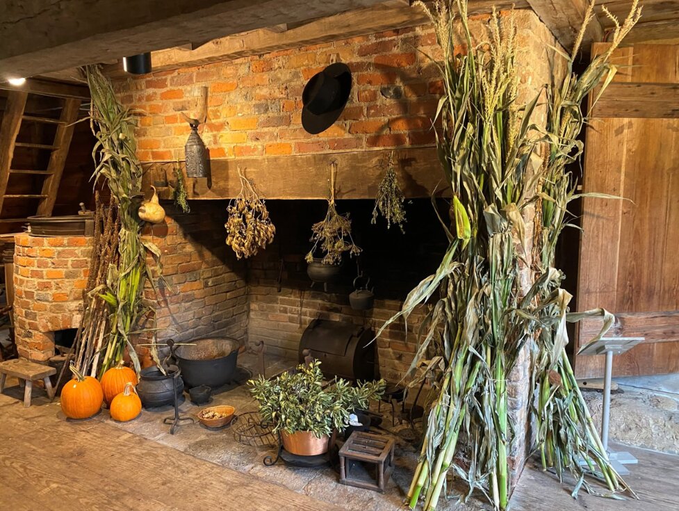 Photo: the interior of the Aptucxet Trading Post Museum in Bourne, Massachusetts. Credit: Aptucxet Trading Post Facebook page.
