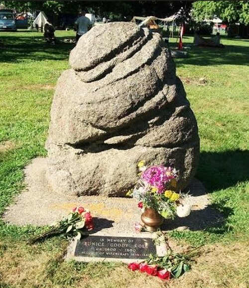Photo: Goody Cole Memorial Stone in Hampton, New Hampshire, dedicated during the closing ceremonies of Hampton’s 375th anniversary celebration. Credit: Kyle Stucker.