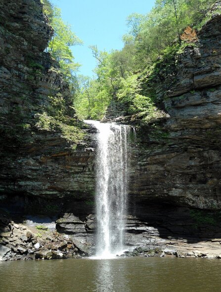 Photo: Cedar Falls at Petit Jean State Park near Morrilton, Arkansas. Credit: Brandonrush; Wikimedia Commons.