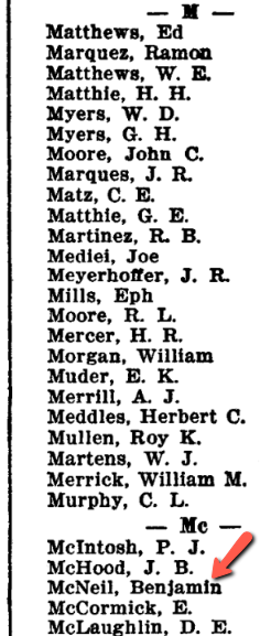An article about Benjamin McNeil, Winslow Mail newspaper 2 April 1926